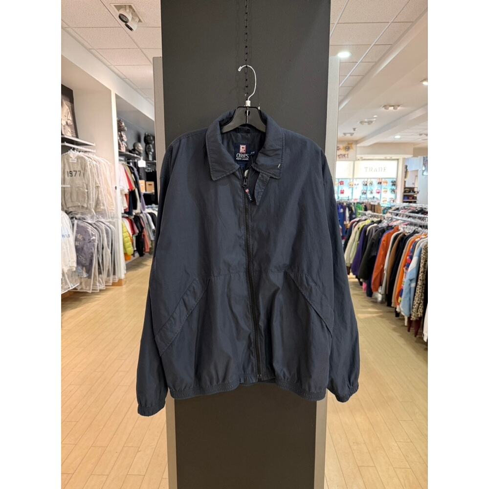 Y2K Chaps Ralph Lauren Vintage Navy Blue Lined Harrington Bomber Jacket Polo